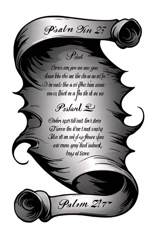 Scroll With Psalm 27 In Cardo Font Surrounded