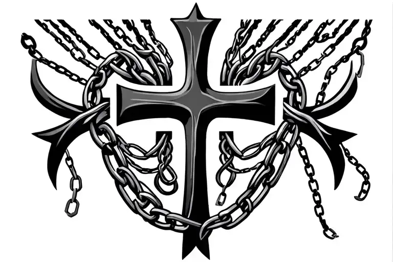 Orthodox Cross With Chain Necklace For Ribs