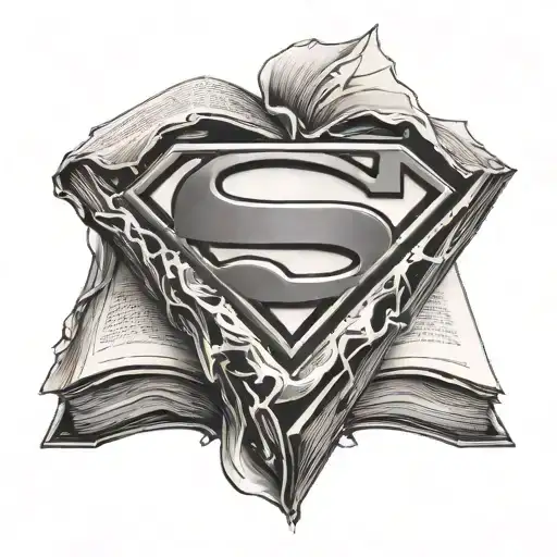 Superman Logo Coming Out Of A Book Open