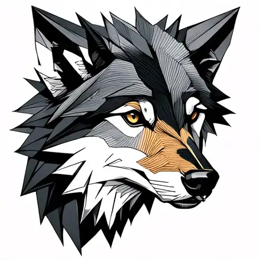 Moutier Lune Moutier Wolf Origami Style In