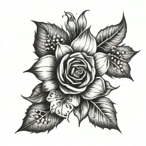 Violet And Primrose And Lily Of The Valley And Hawthorn Flower And Rose And Honeysuckle