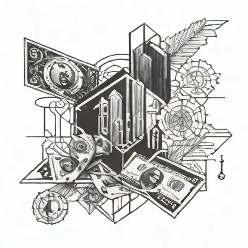 A Sleek And Modern Geometric Design Incorporating Elements Of Money And Finance