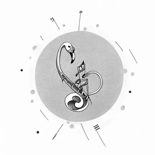 Flamingo With Music Note