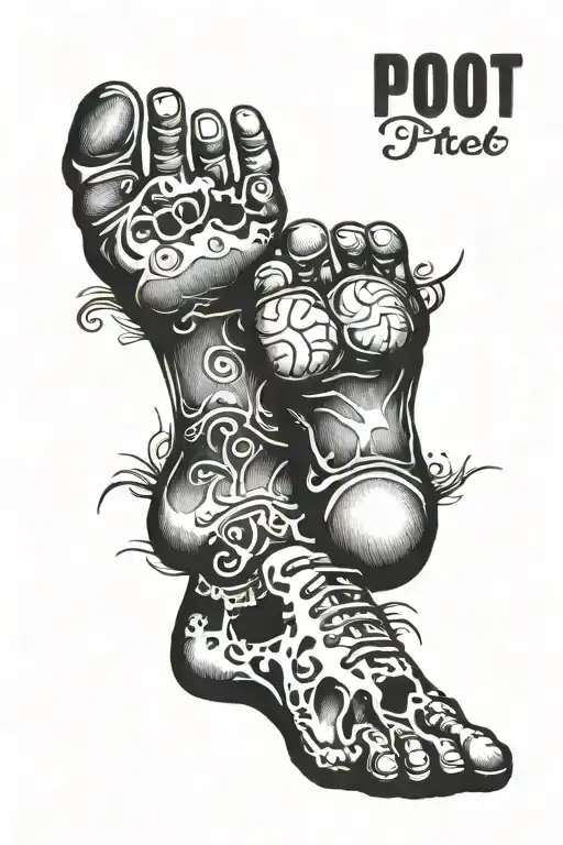 Proteo And Baby Foot Print With Name