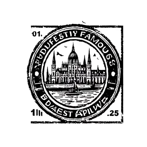 Entry Stamp Budapest Famous Symbol 11 April 2025