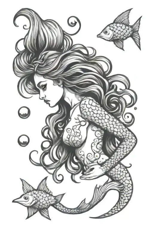 Faceless Mermaid With Fluid Syrup