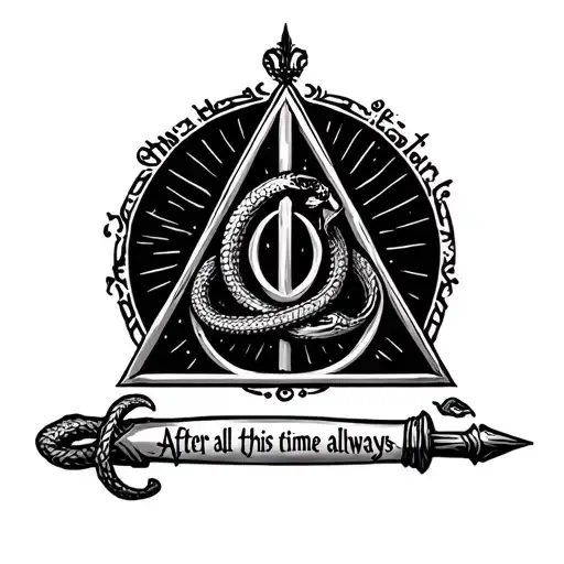 Slytherin Harry Potter Wand Deathly Hallows Triangle After All This Time Always Quote Snake