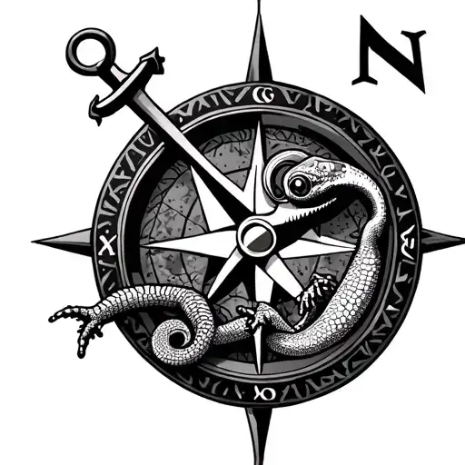 Gecko Anchor Compass Surrounded