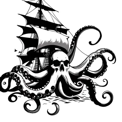 Pirate Ship Octopus Realism