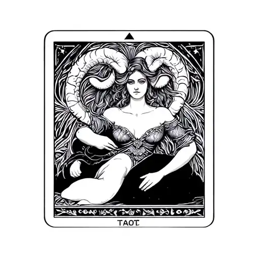Woman Aries Wife Love Tarot Card Design