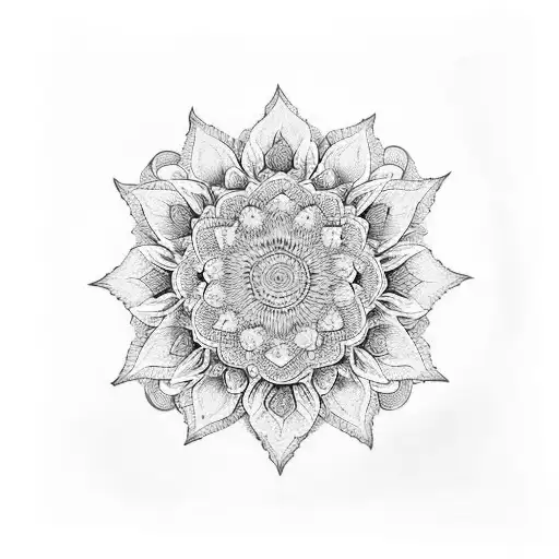 Mandala With A Sunflower In The Middle