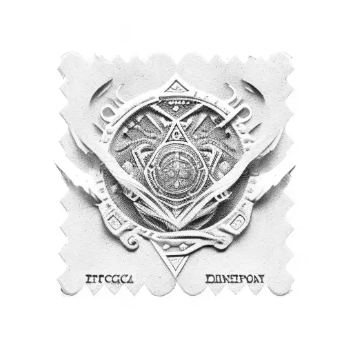 An Intricate Black And Grey Flight Stamp On A Passport With An Engineering Symbol