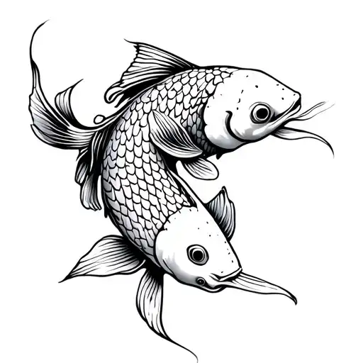 Koi Fish Fine Line