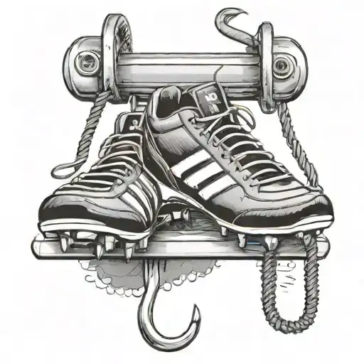 Football Boots Hanging On A Hook