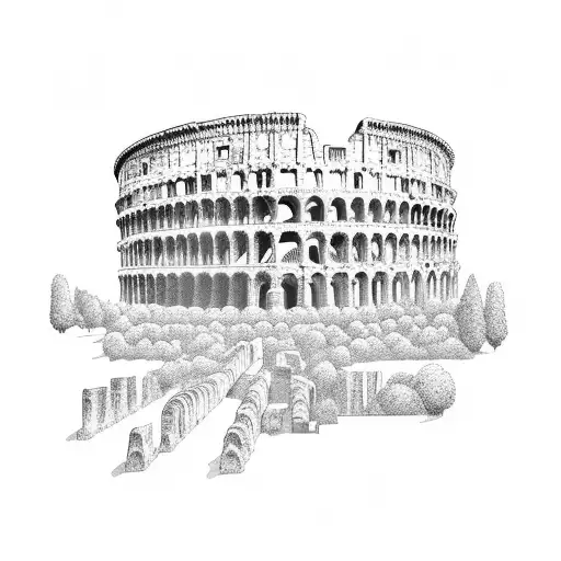 Pegagus With Colosseum Background