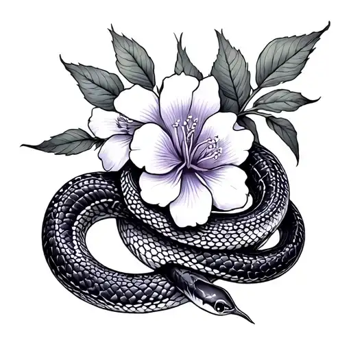 Violet And Primrose With Snake Intertwined