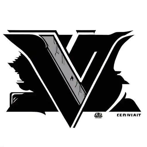 Letter V Tattoo With Star Wars