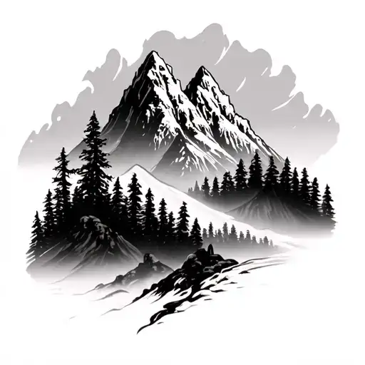 Mountains And Forest Looking