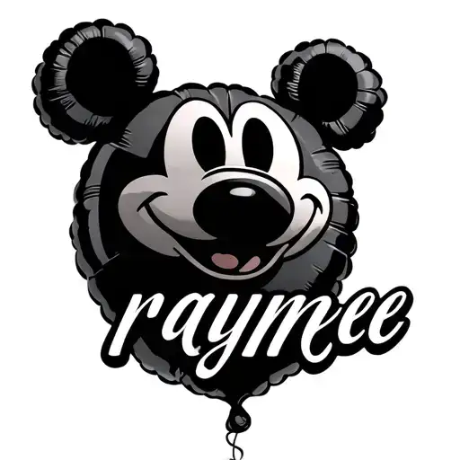 Disney Mickey Balloon With String Spelling Name Raymee