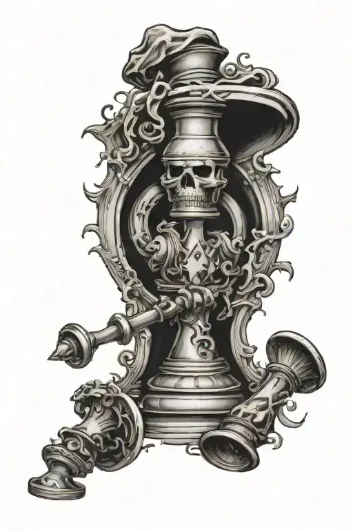 Death Play Chess In Hour Glass