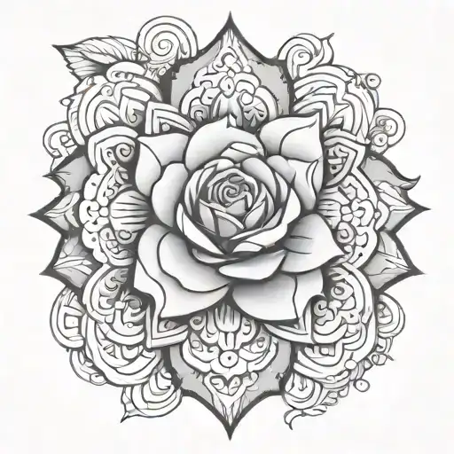 Mandala Rose Flowers