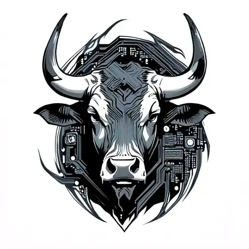 From A Computer Motherboard Bull Drawing