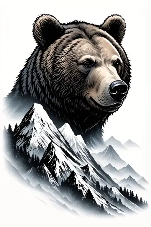 Bear Head Surrounded My Mountain