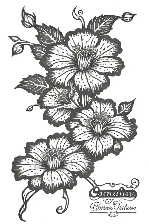 Carnation Vine Wrapping With A Constellation Intertwined