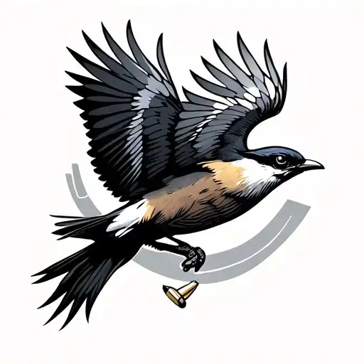 Bird Flying With Bullet