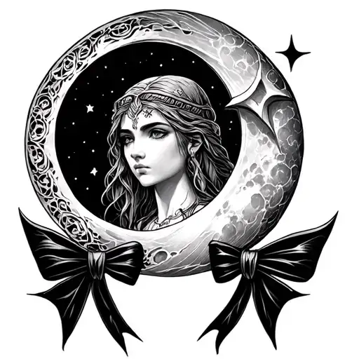 Artemis Drawing Moon Shaped Bow