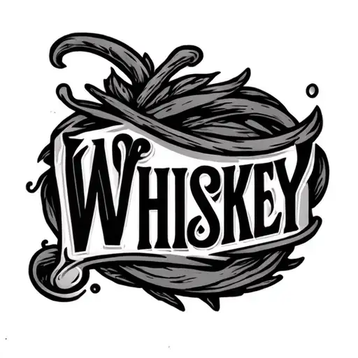 Word Whiskey Tattoo Design