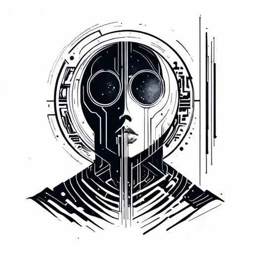 Cybersigilism Minimal Line Art