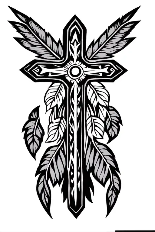 Cross Native American Traditional Style