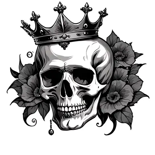 Skull With A Crown Touch By Cancer Zodiac Sign