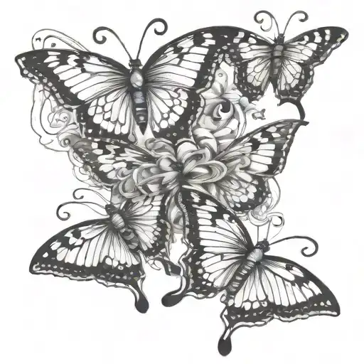 Butterflies Flying Together Representing The Client's Love Lady Of Dead