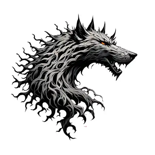 Yggdrasil Growing Out Of Fenrir's Head