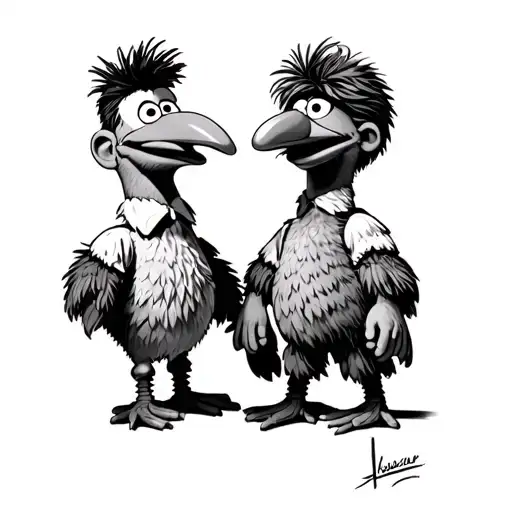 Bert And Ernie Rudung On Big Bird