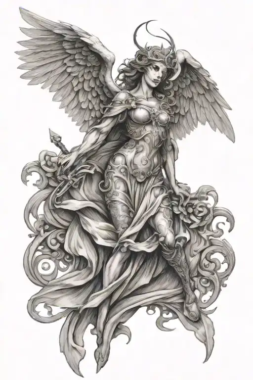 Full Sleve Angel Vs Deamons