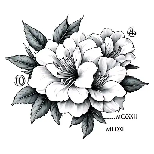 Azaleas With Roman Numbers Mcmlxxxi