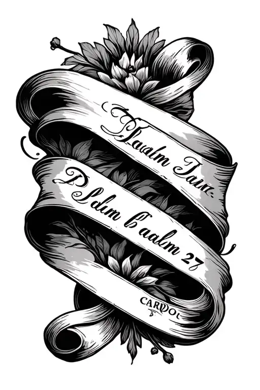 Scroll With Psalm 27 In Cardo Font Surrounded