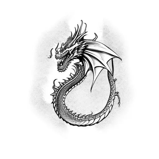 Dragon Wrapped To Sword Asclepius