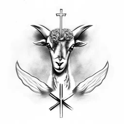 Lamb At Base Of Christian Cross