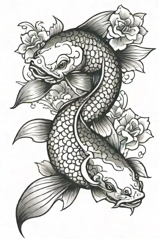 Koi Fish With Life Motivational Proverbs In Japanese