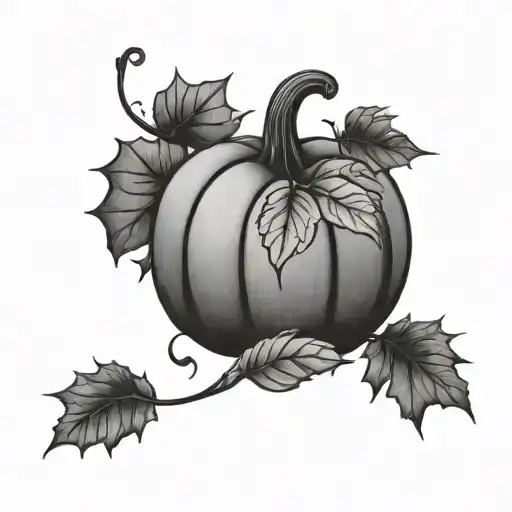 Cute Pumpkin And Fall Colored Leaves