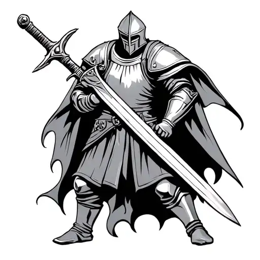 Medieval Guerrero Knight Holding A Sword Tired But I Don't Give Up