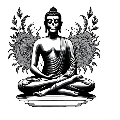 Buddha As Skelleton With Crossed Legs