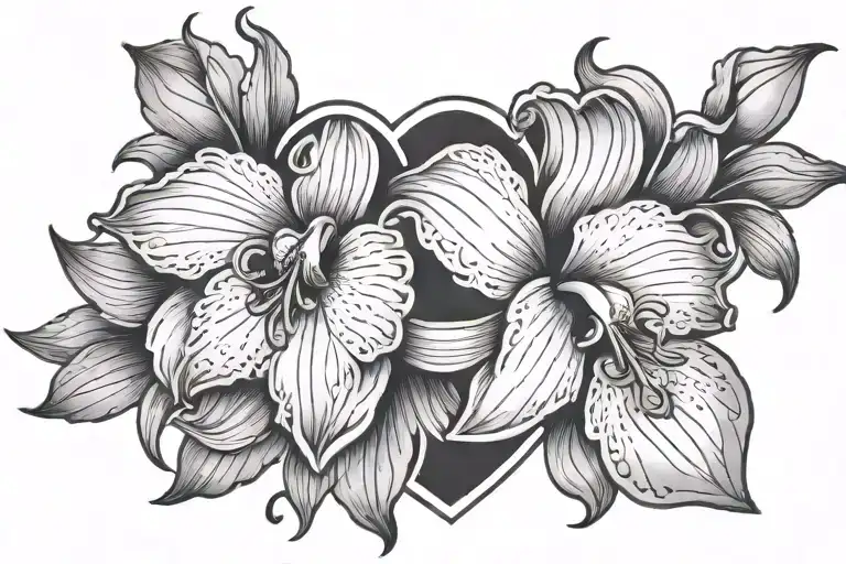 A Sacred Heart With An Orchid Inside