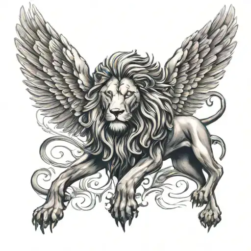 Angelic Wing And Lion
