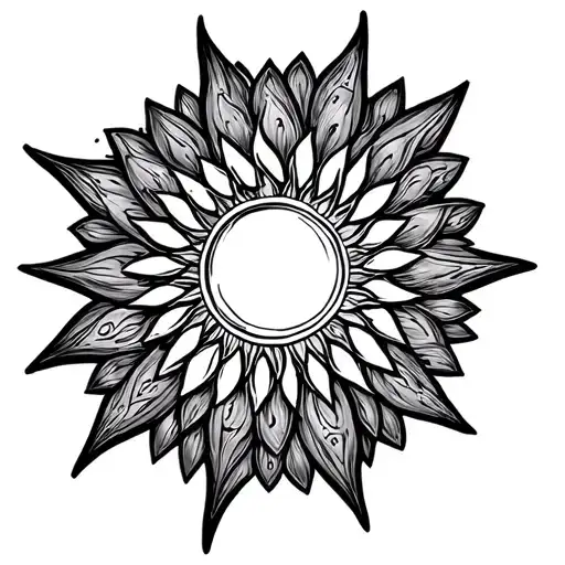 Cuff With A Sun In A Mandala