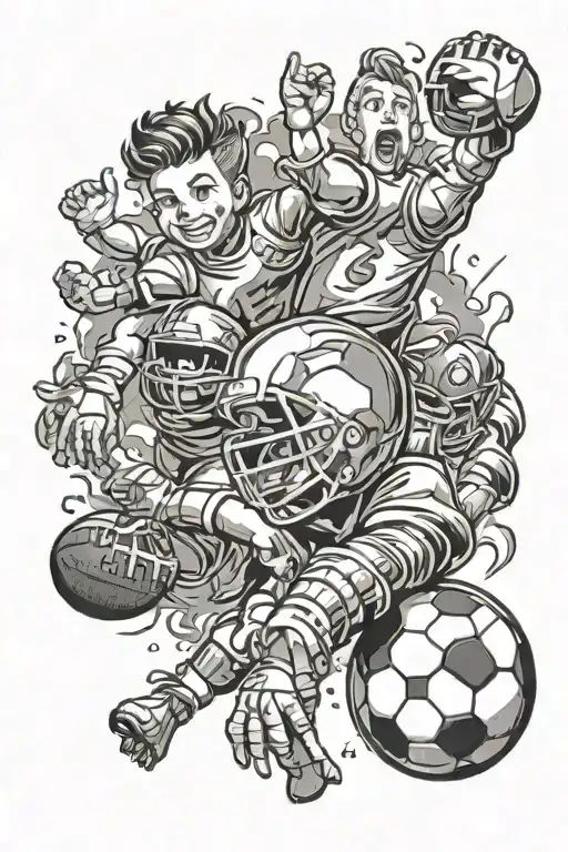 Football And Kids Hand